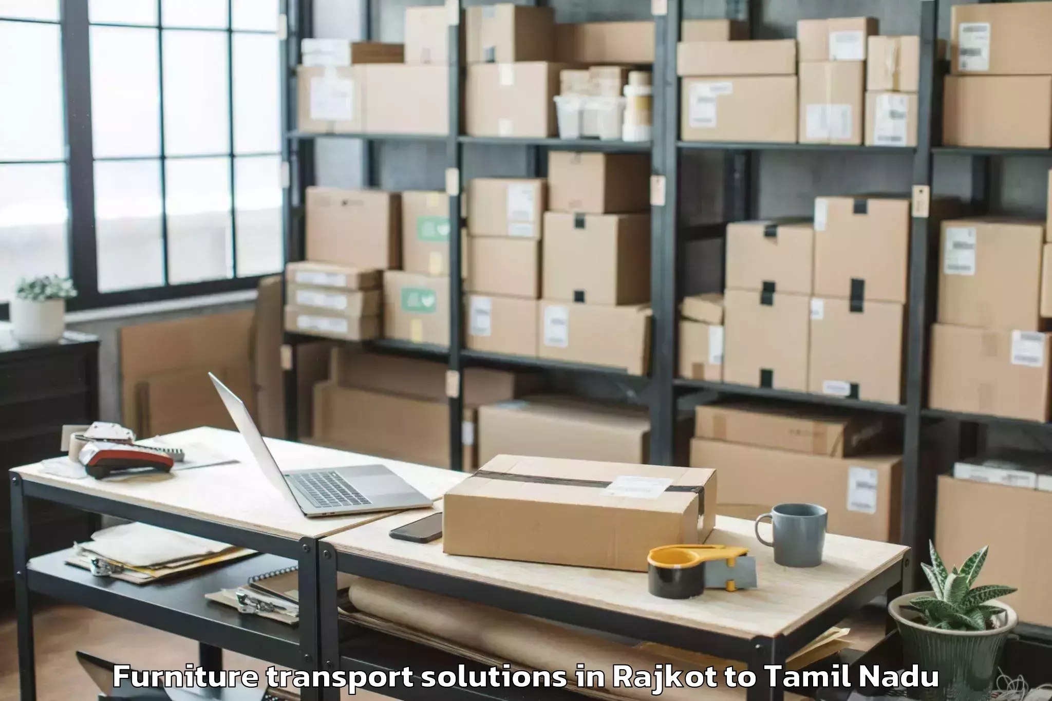 Easy Rajkot to Mallapuram Furniture Transport Solutions Booking